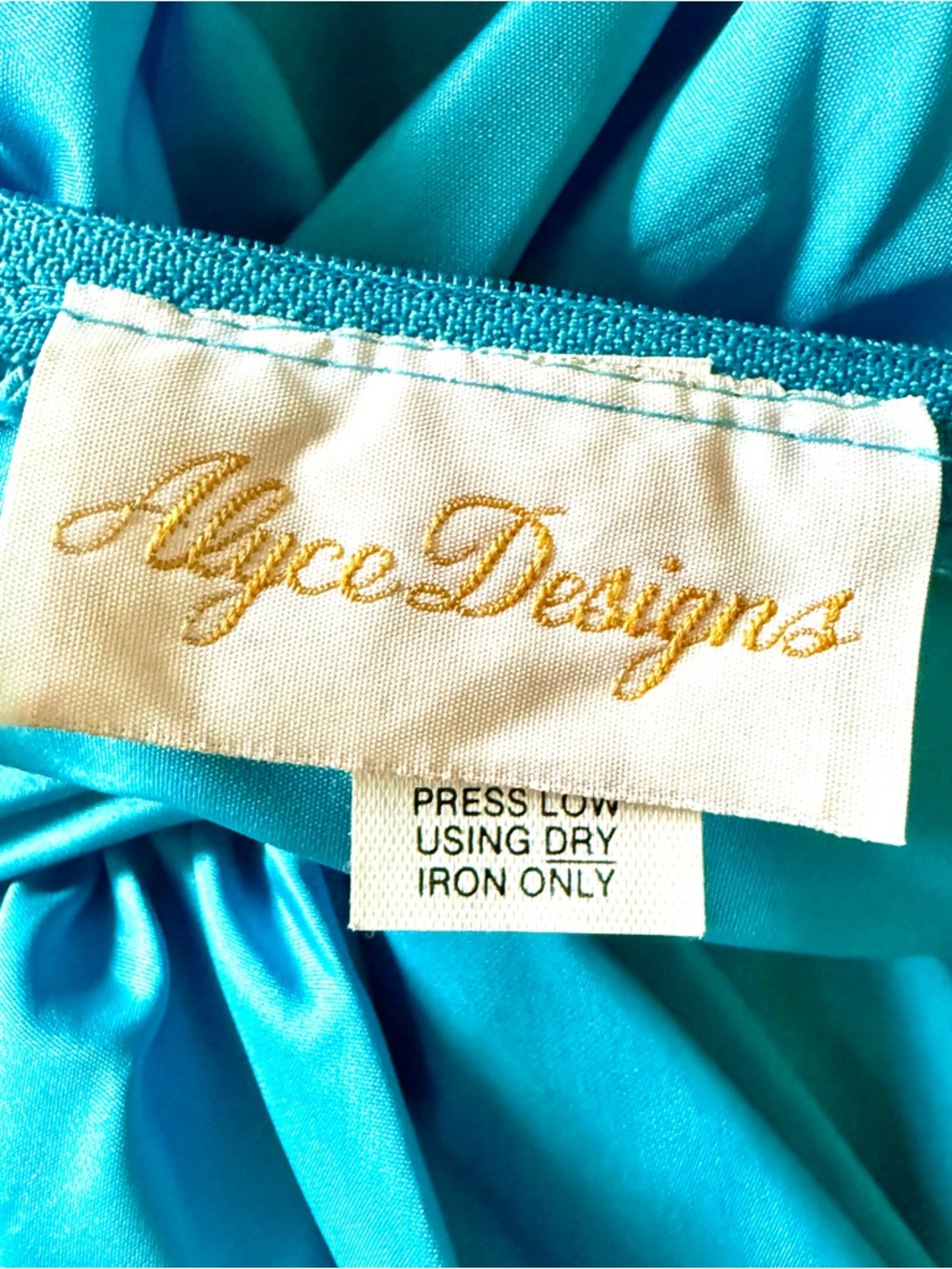 🐬VINTAGE 80s Alyce Designs Sequin Taffeta Peplum Prom Gown Dress - Picture 10 of 11